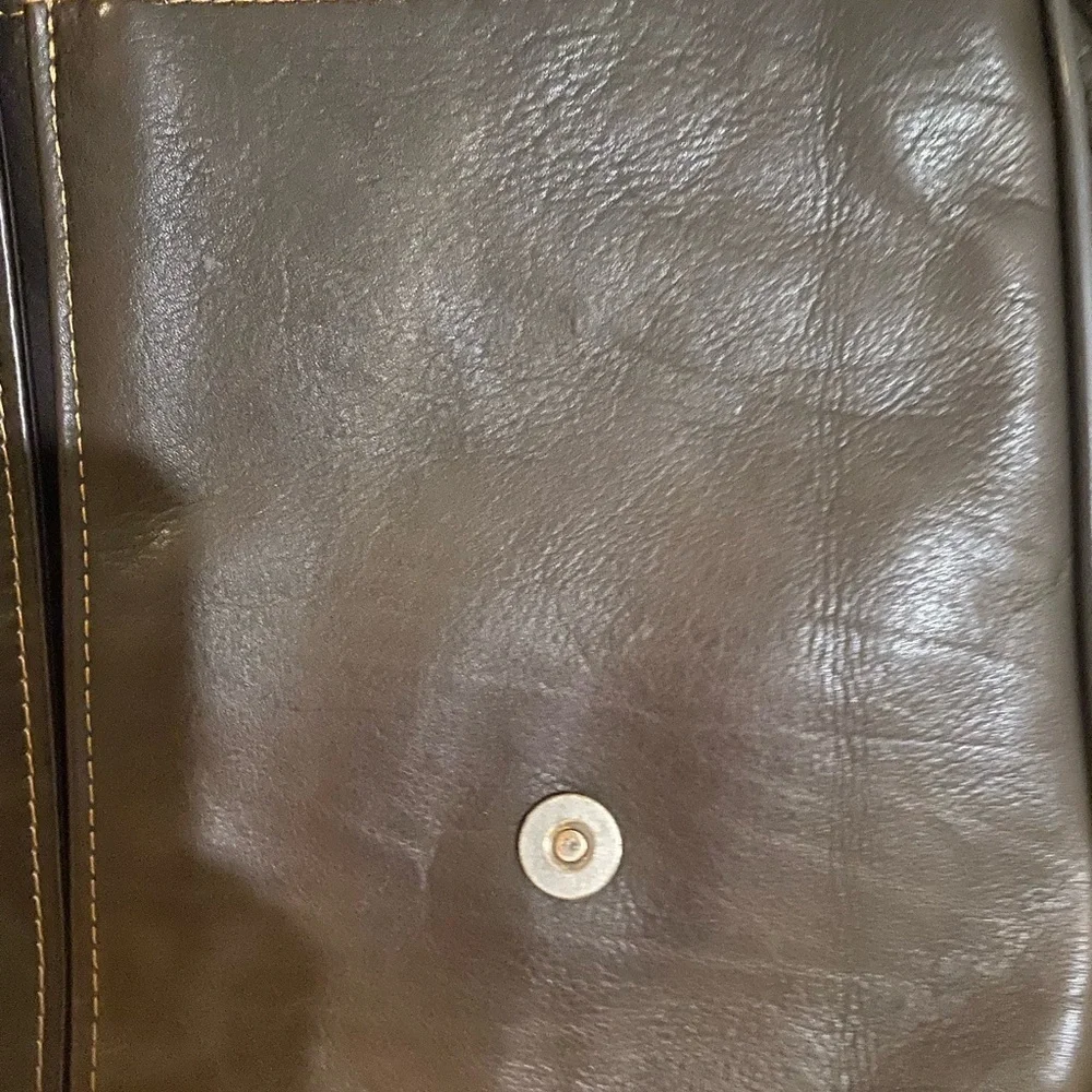 Kenneth Cole Reaction messenger crossbody bag cognac leather